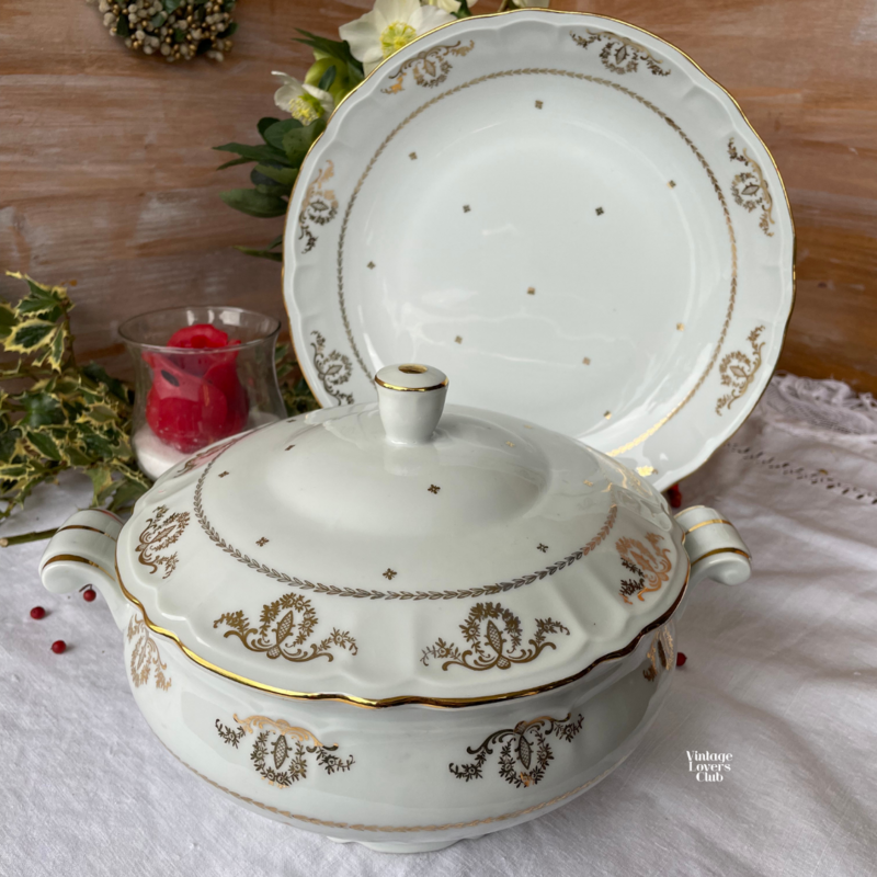 Gold Decor Limoges Tureen