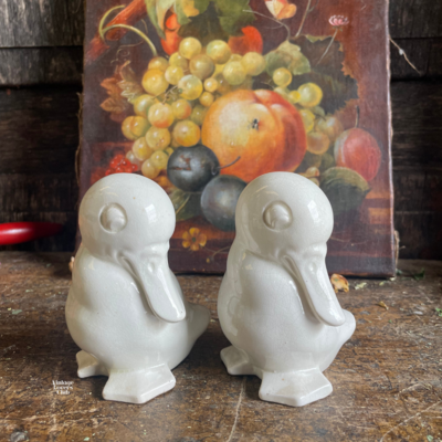 Luneville White Majolica Duckling