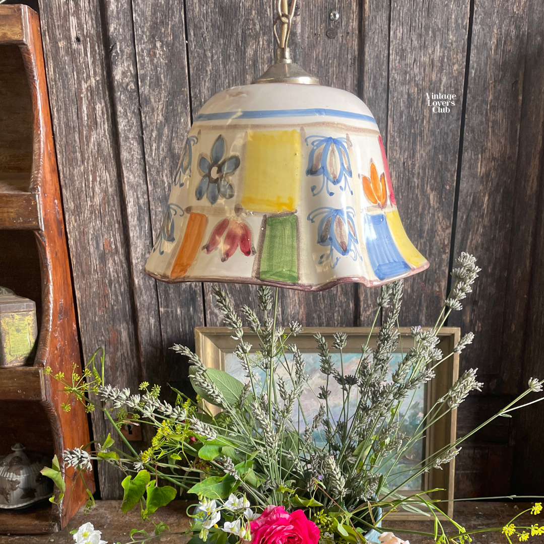 Bell-Shaped Ceramic Chandelier from Sicily by Antonino Piscitello