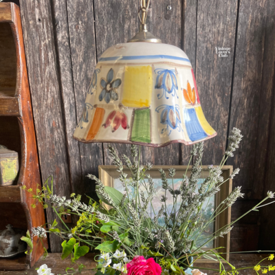 Bell-Shaped Ceramic Chandelier from Sicily by Antonino Piscitello