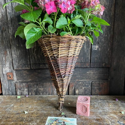 Vintage Hanging Wicker Basket