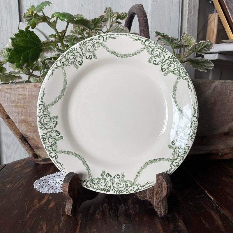 Creil Montereau Green Dinner Plate