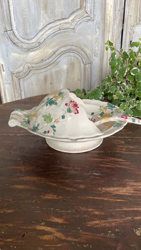 Polychrome floral chestnut server
