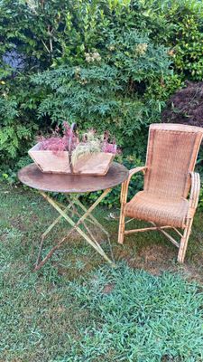 Tavolino da giardino vintage pieghevole – diametro 78 cm