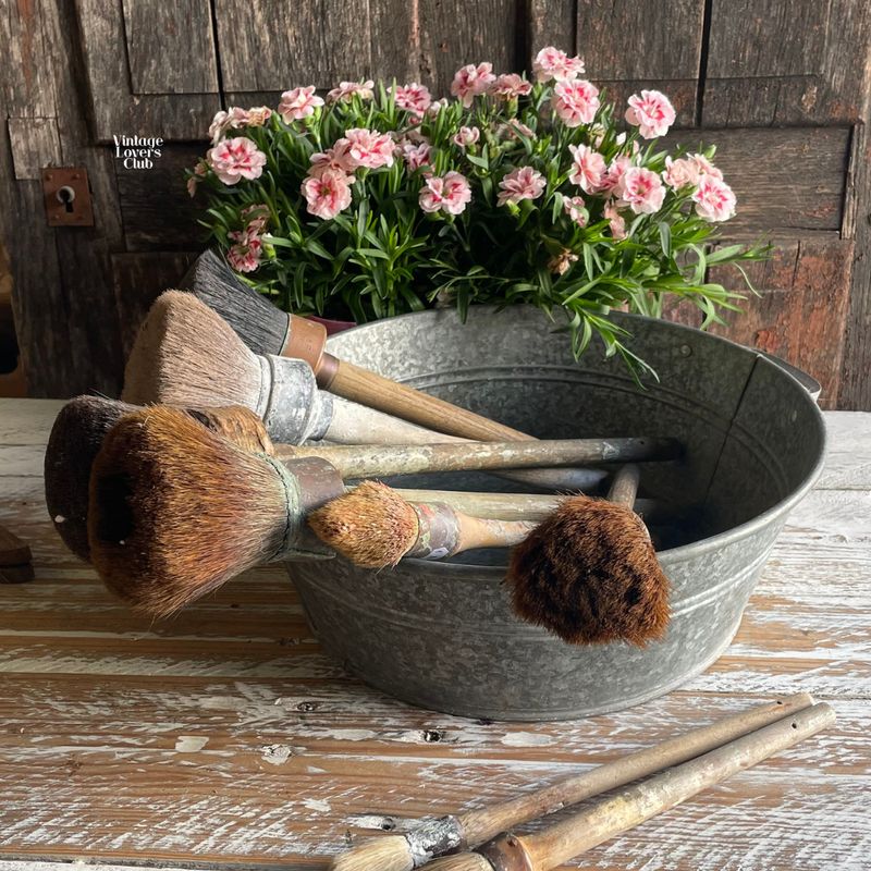 Antique Zinc Bucket with Handles