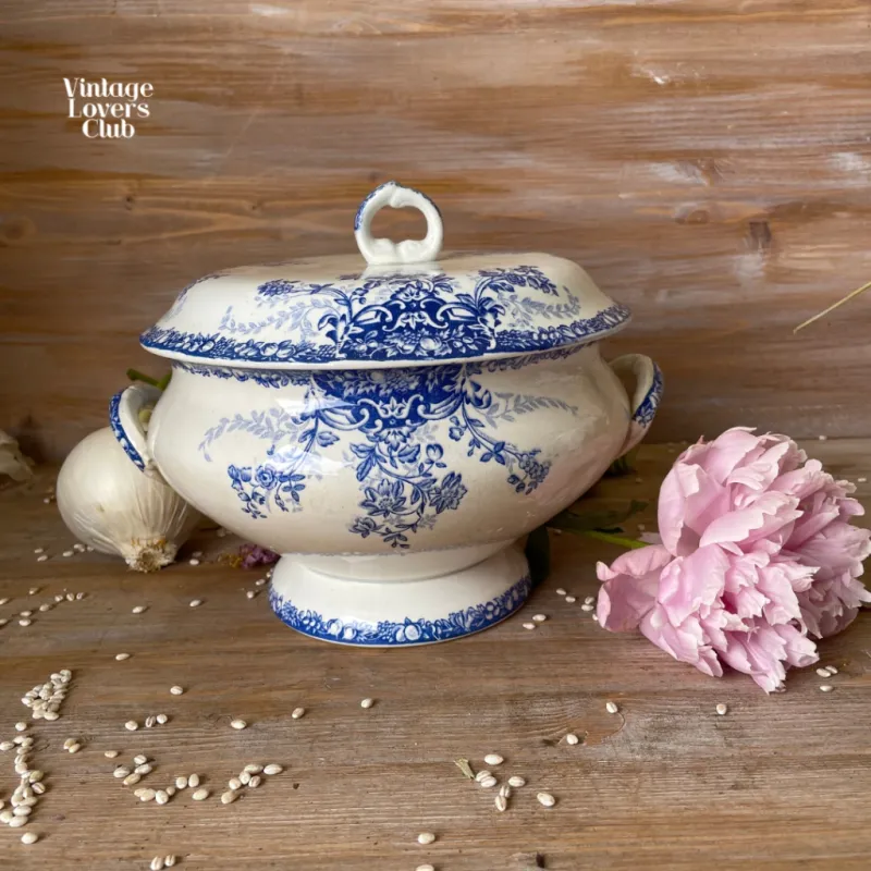Blue Saint Amand Soup Tureen