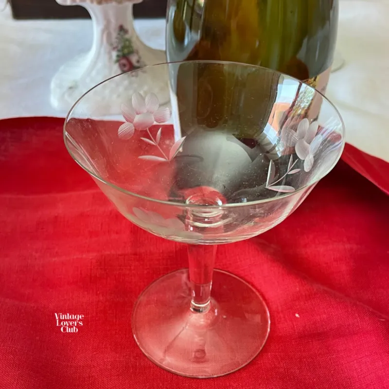 Engraved Crystal Champagne Coupes