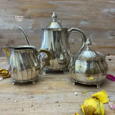 Silver Plated Coffee, Sugar, and Creamer Set