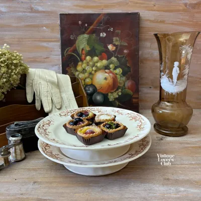 Longchamp Shallow Bowl with Brown Decoration