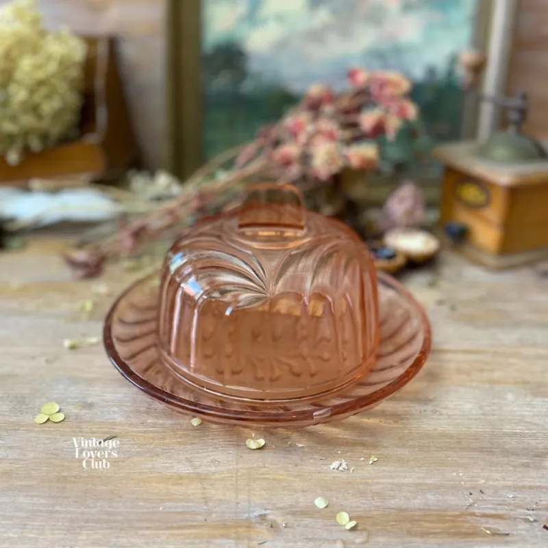 Cloche with Pink Plate