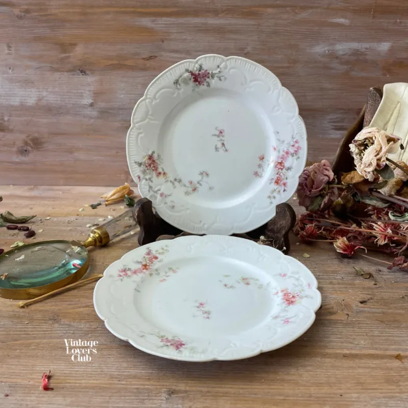Violet Floral Dessert Plate