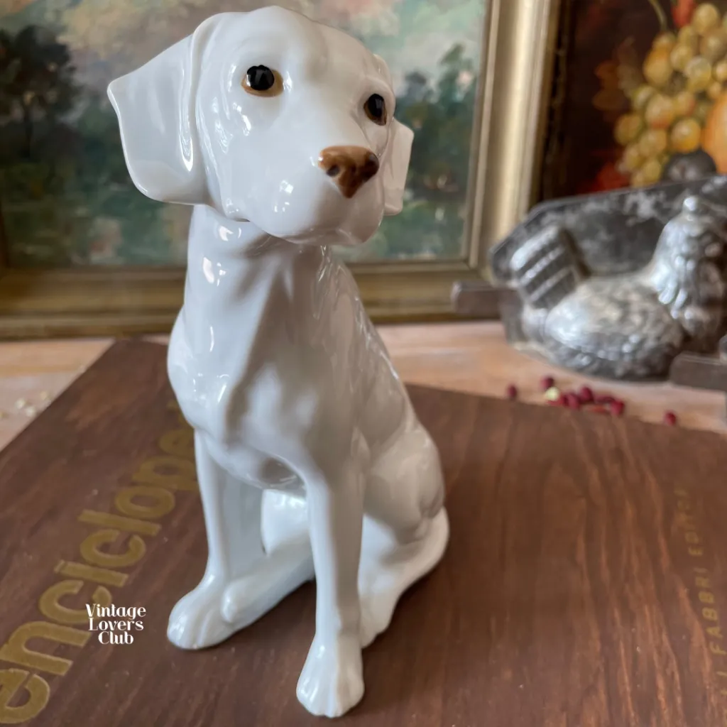 White Ceramic Dog Figurine