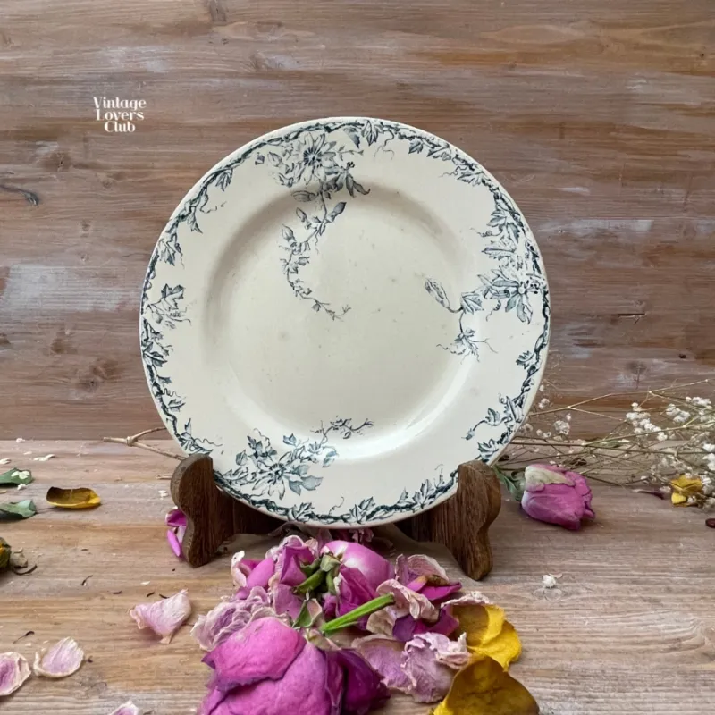 Unmarked Green Earthenware Plate