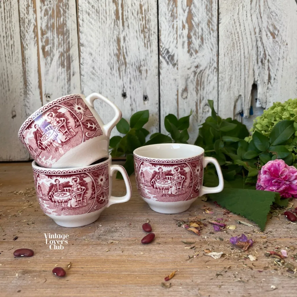 Belgian Coffee Cup with Red Decoration