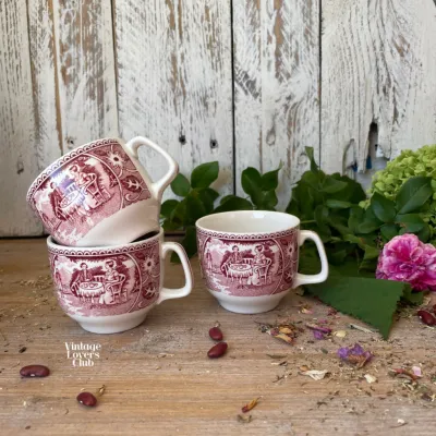 Belgian Coffee Cup with Red Decoration