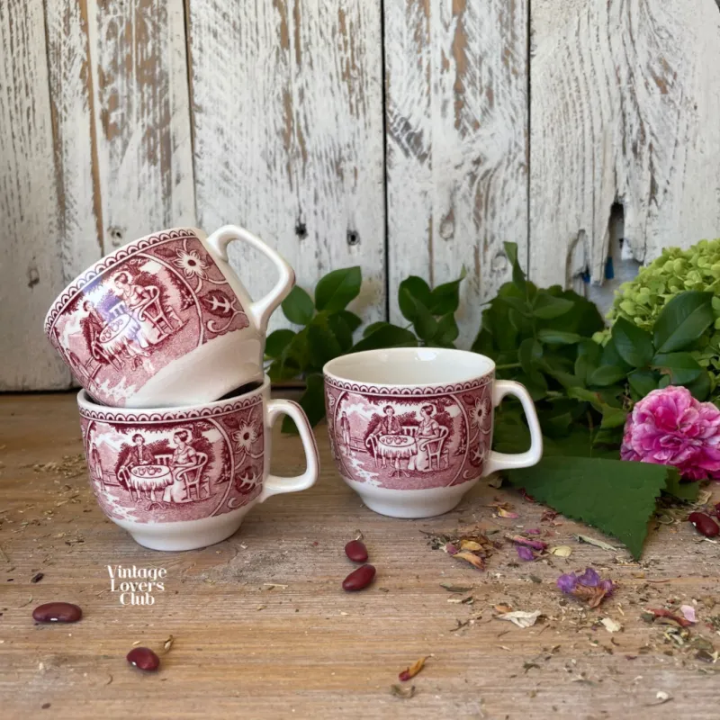 Belgian Coffee Cup with Red Decoration