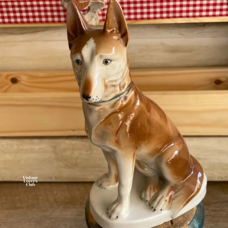 Vintage Ceramic Statue German Shepherd