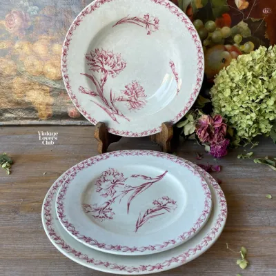 Piatto Piano Luneville Garofani