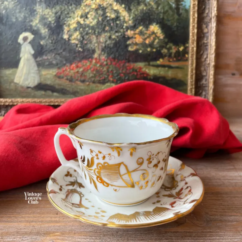 Paris Porcelain Tea Cup with Gold Decoration
