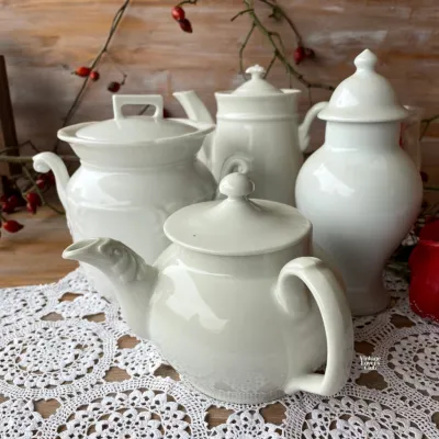White Ceramic Teapot