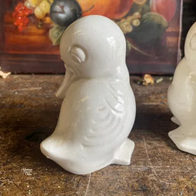 Luneville White Majolica Duckling