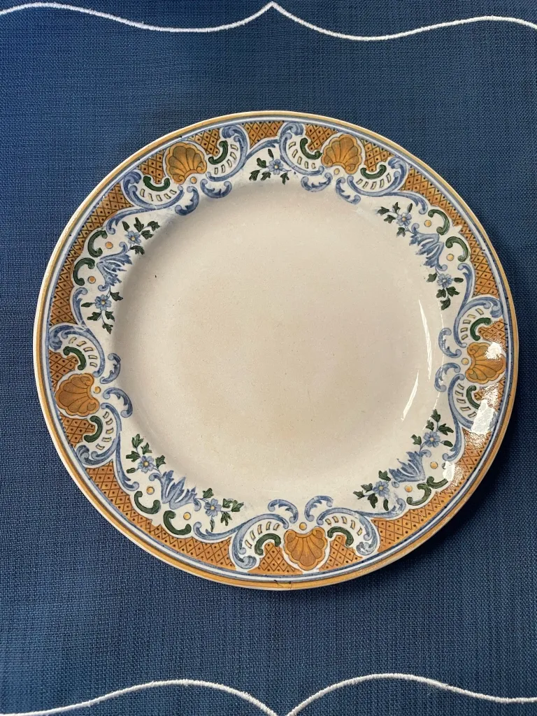 Dutch Fruit Plate with Vieux Rouen Decoration