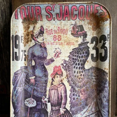Antique Vintage Tin Tray