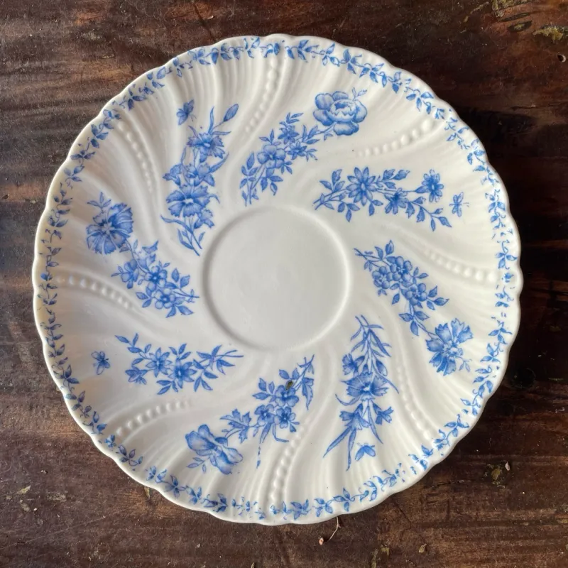 Sarreguemines blue saucer