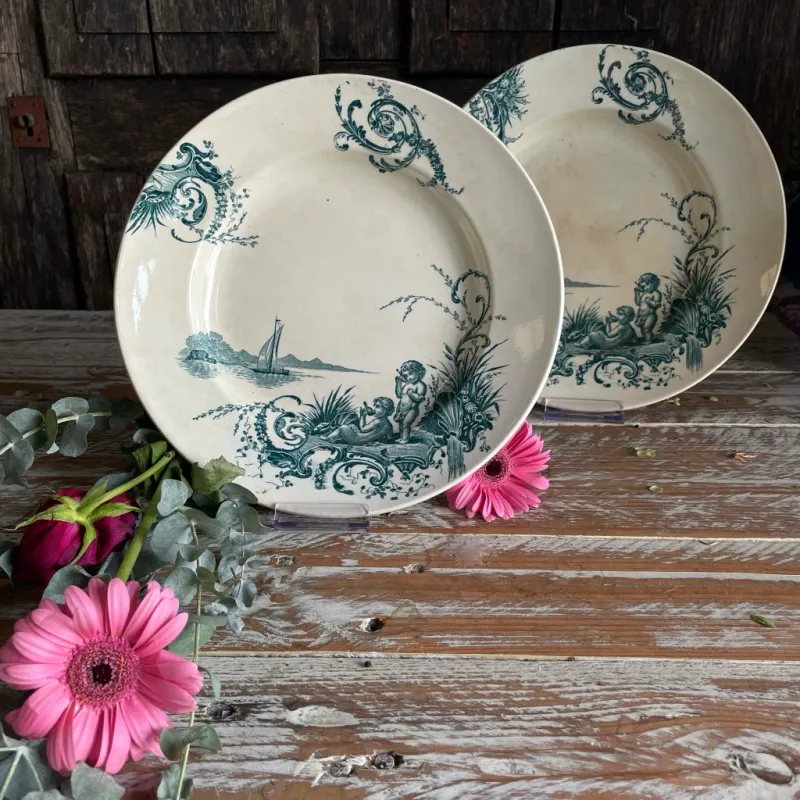 Vieillard Bordeaux Neptune Green Serving Platter, 28cm Diameter