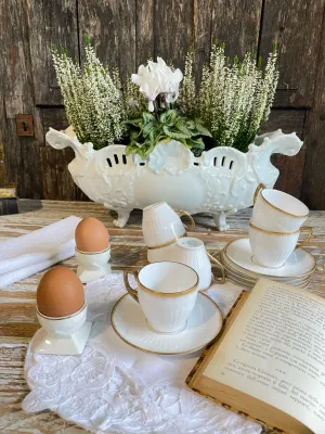 Sarreguemines White Coffee Cup