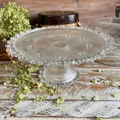 French Pressed Glass Tall Comport