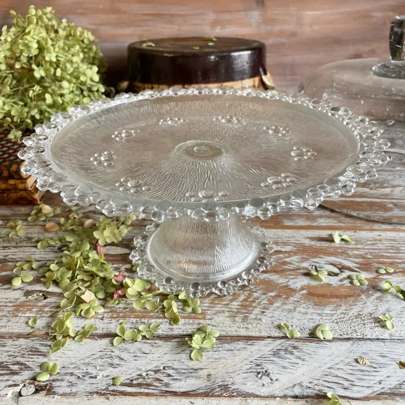 French Pressed Glass Tall Comport