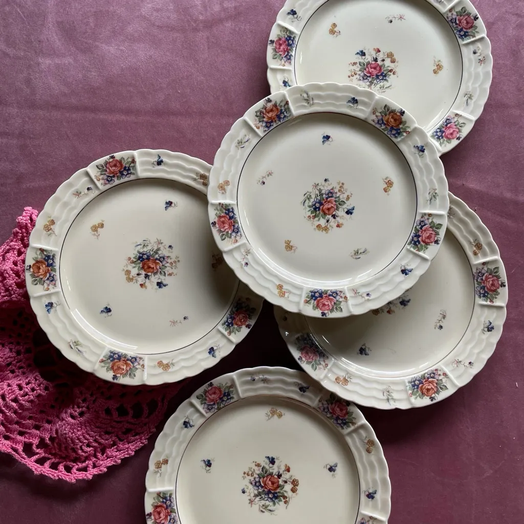 Limoges Dessert Plate with Flowers