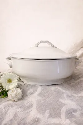White Verbano Tureen with Lid