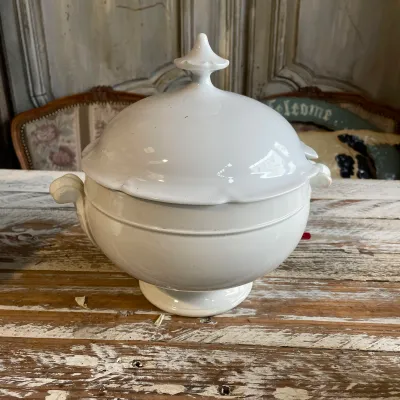 Zuppiera Bianca Ceramica Lombarda