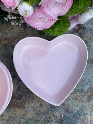 Heart-Shaped Dish Portuguese Ceramic – Powder Pink