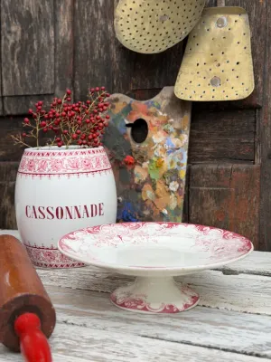 Cake Stand Lunéville – Red Scroll Decoration