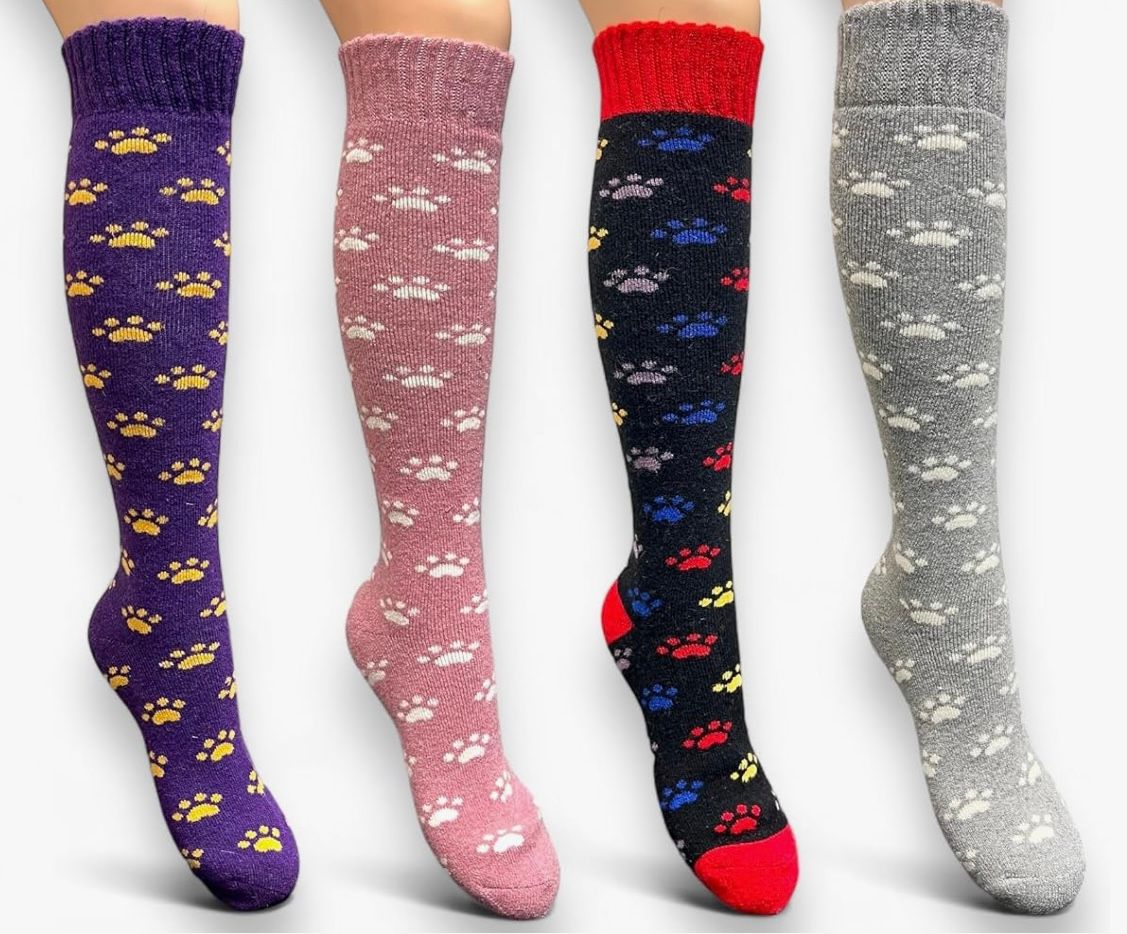 Paws Welly Socks - Pink