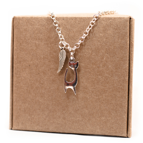 The Cat and a Wing Pendant