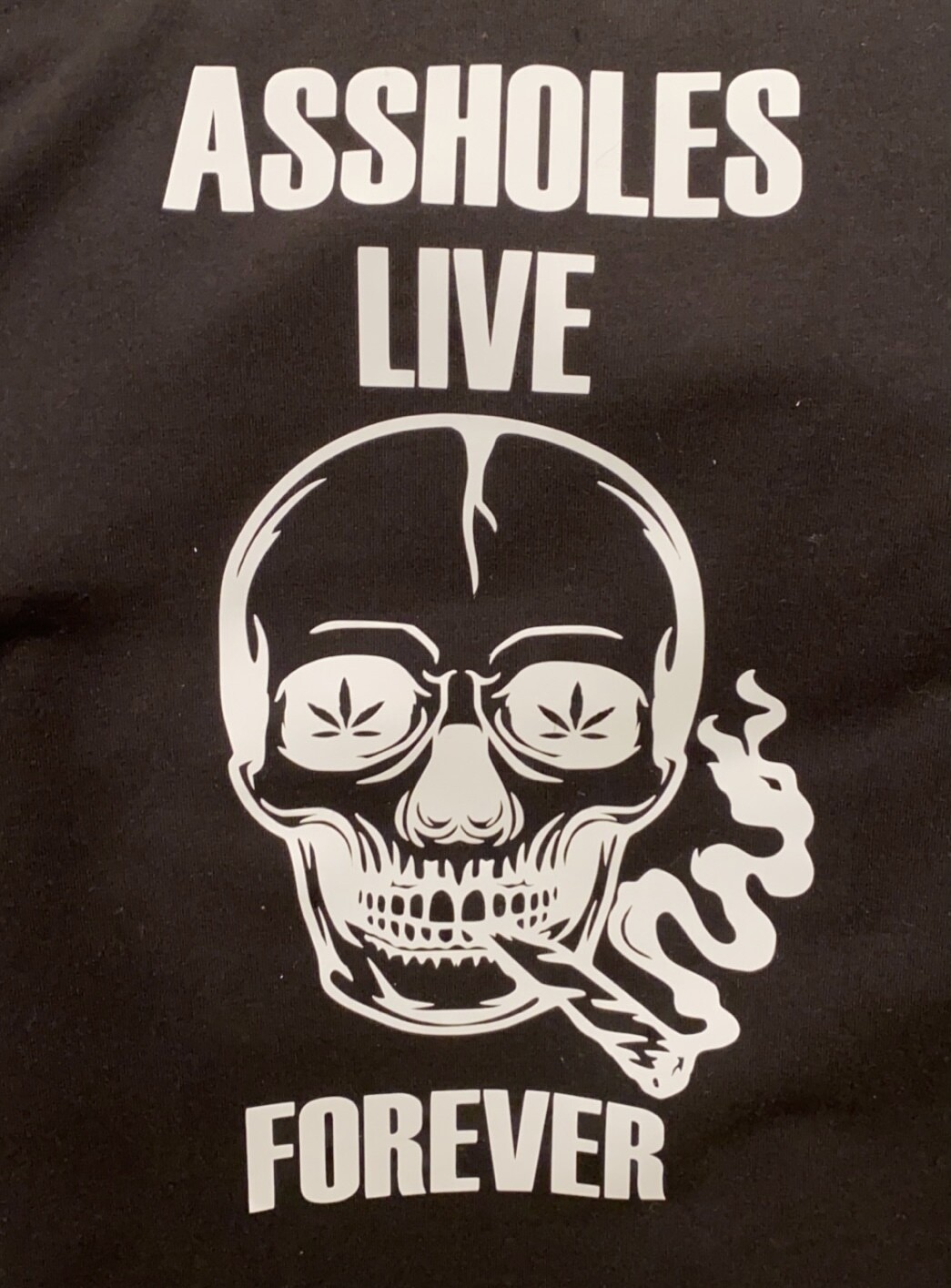 Assholes Live Forever Hoddie With Weed Skull
