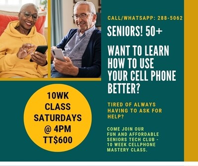 Seniors Cellphone Mastery Class - 10 weeks