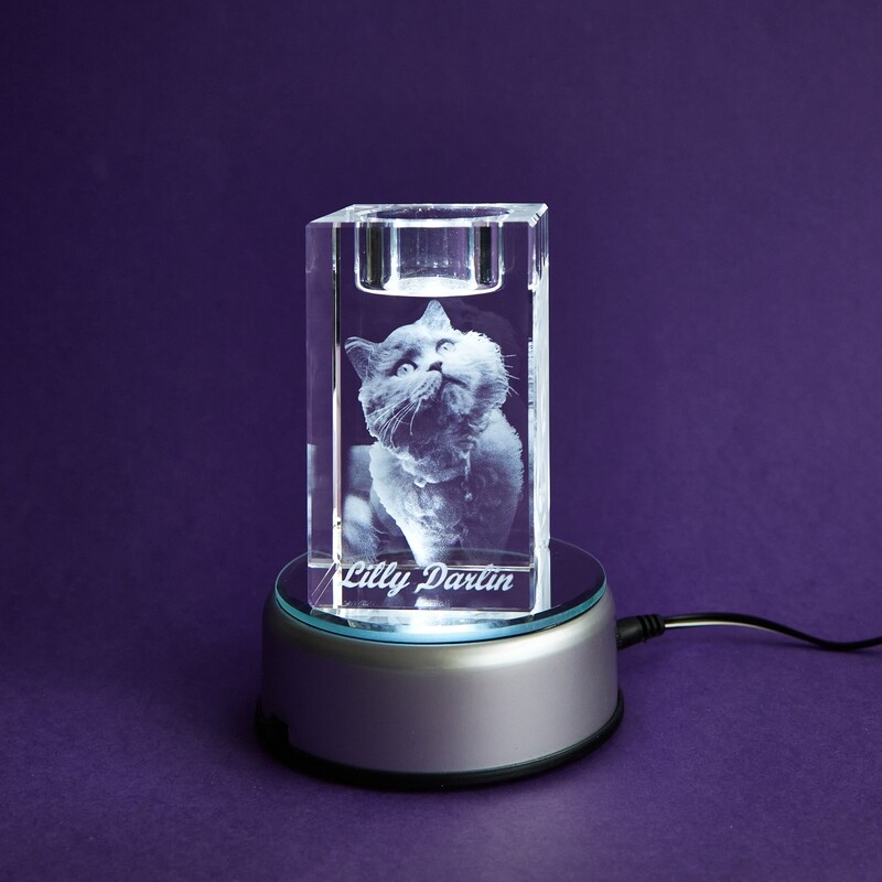 3D Memorial Candle Crystal 3D Memorial Candle Crystal