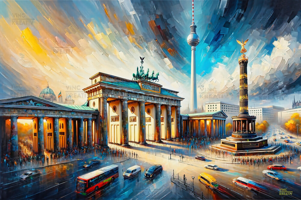 Leinwandbild Städtebild Berlin Brandenburger Tor abstrakt