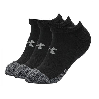 UNDER ARMOUR MEN HEATGEAR NO SHOW SOCK 3PK 1346755-001 LG
