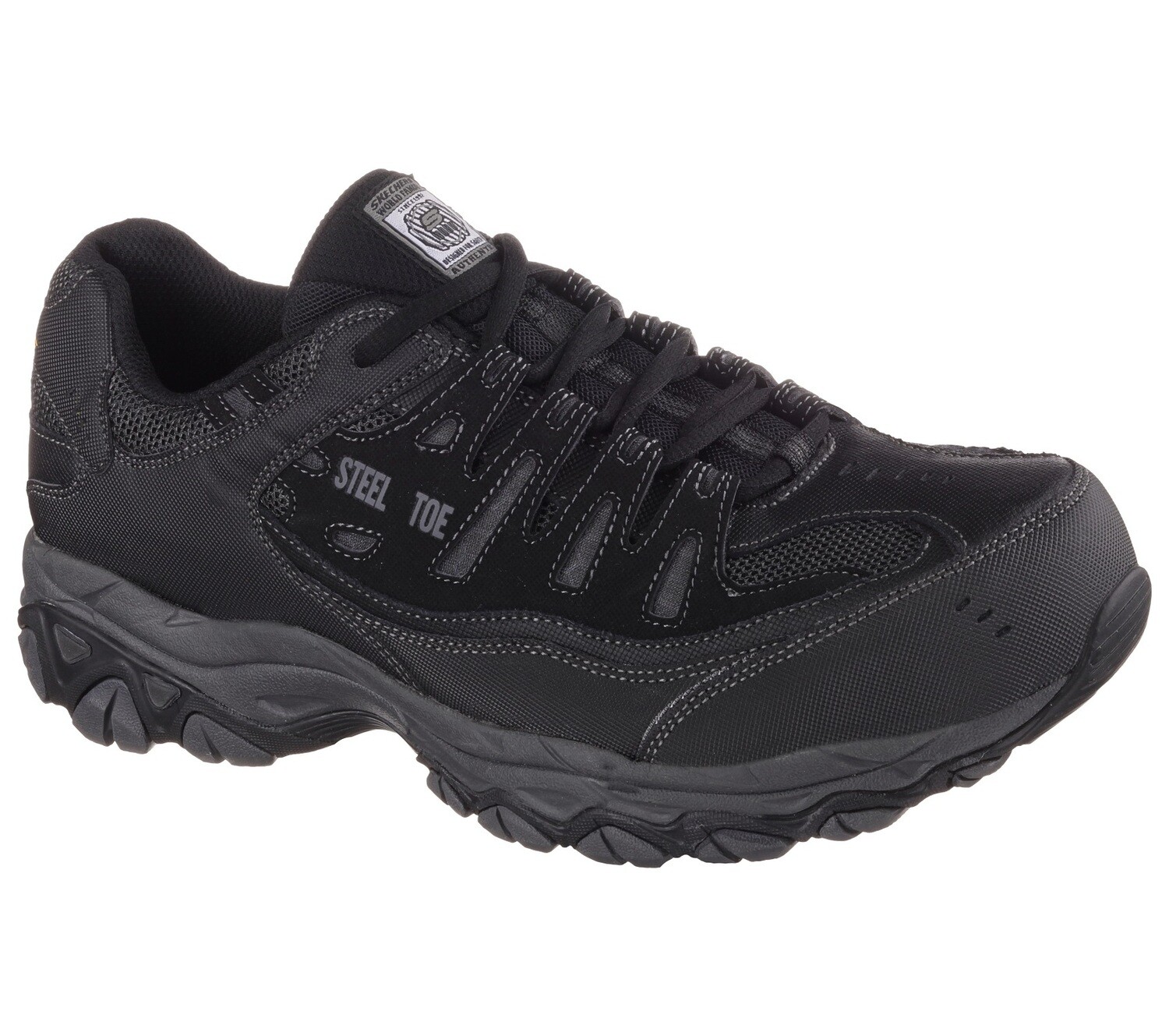 SKECHERS MEN WORK-CANKTON ST STEEL TOE BOOT 77055 BKCC