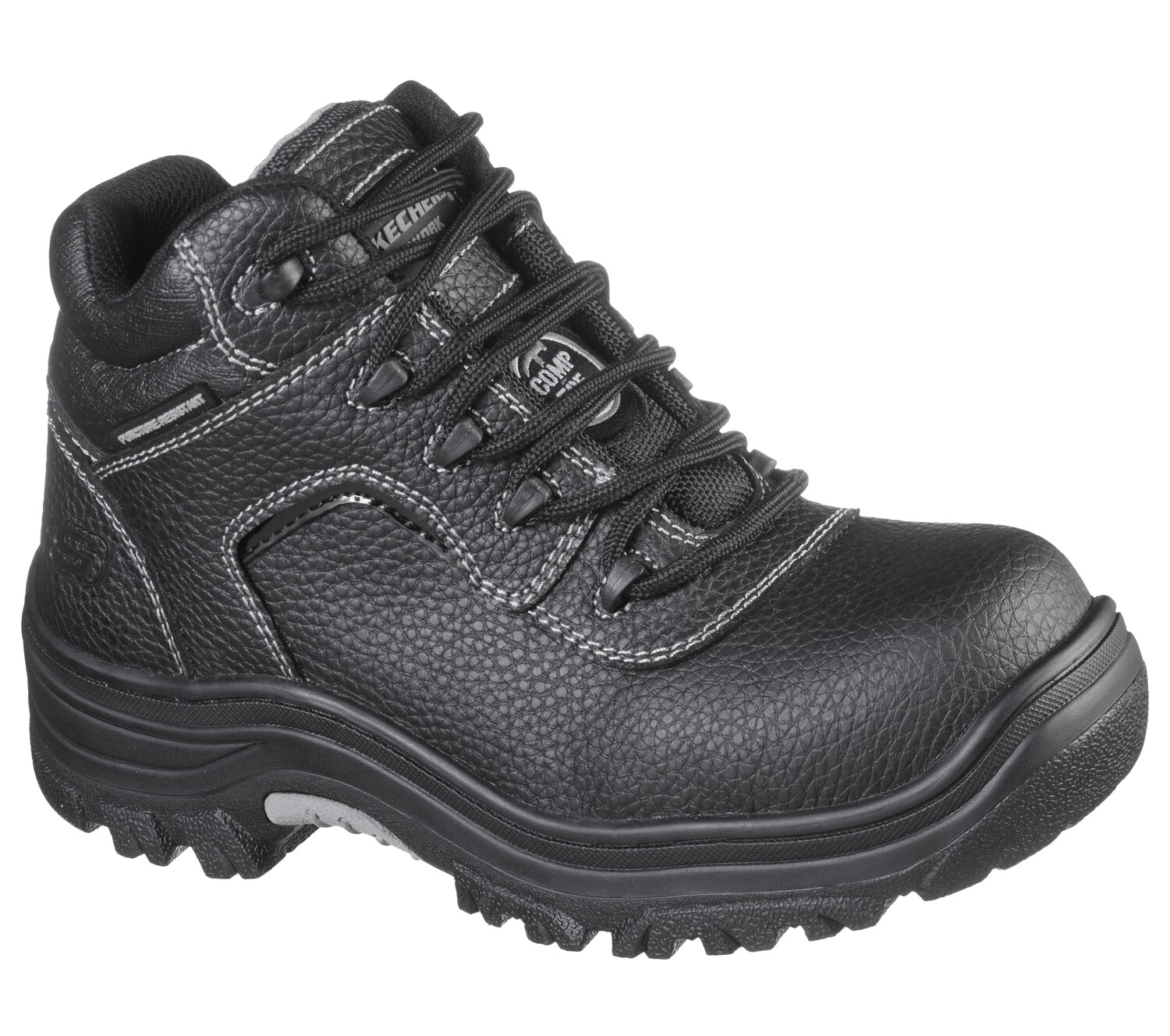 SKECHERS UNISEX WORK BURGIN COMP TOE 77288 BLK