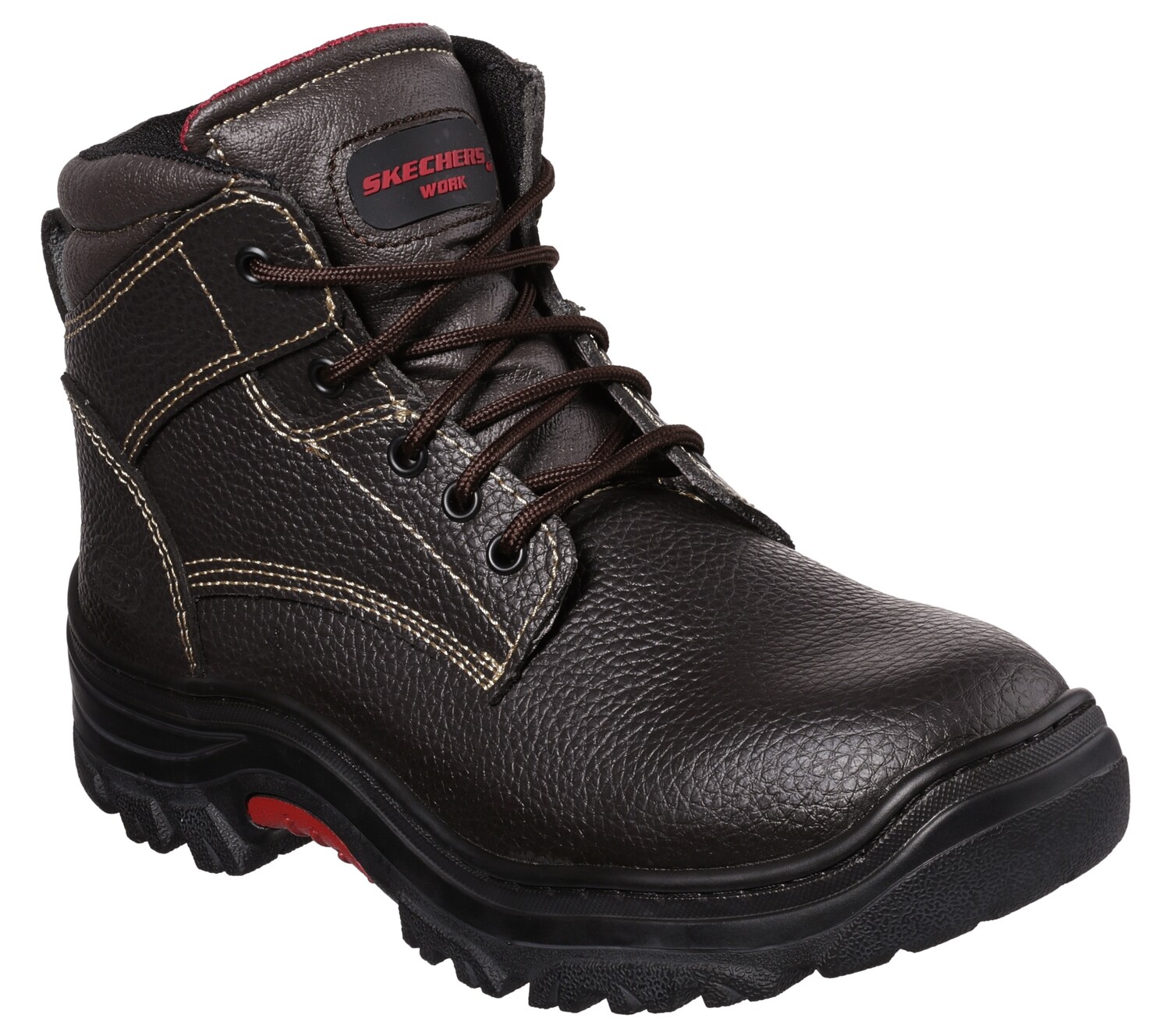 SKECHERS MEN WORK BURGIN CONGAREE SOFT TOE BOOT 77163 BRN