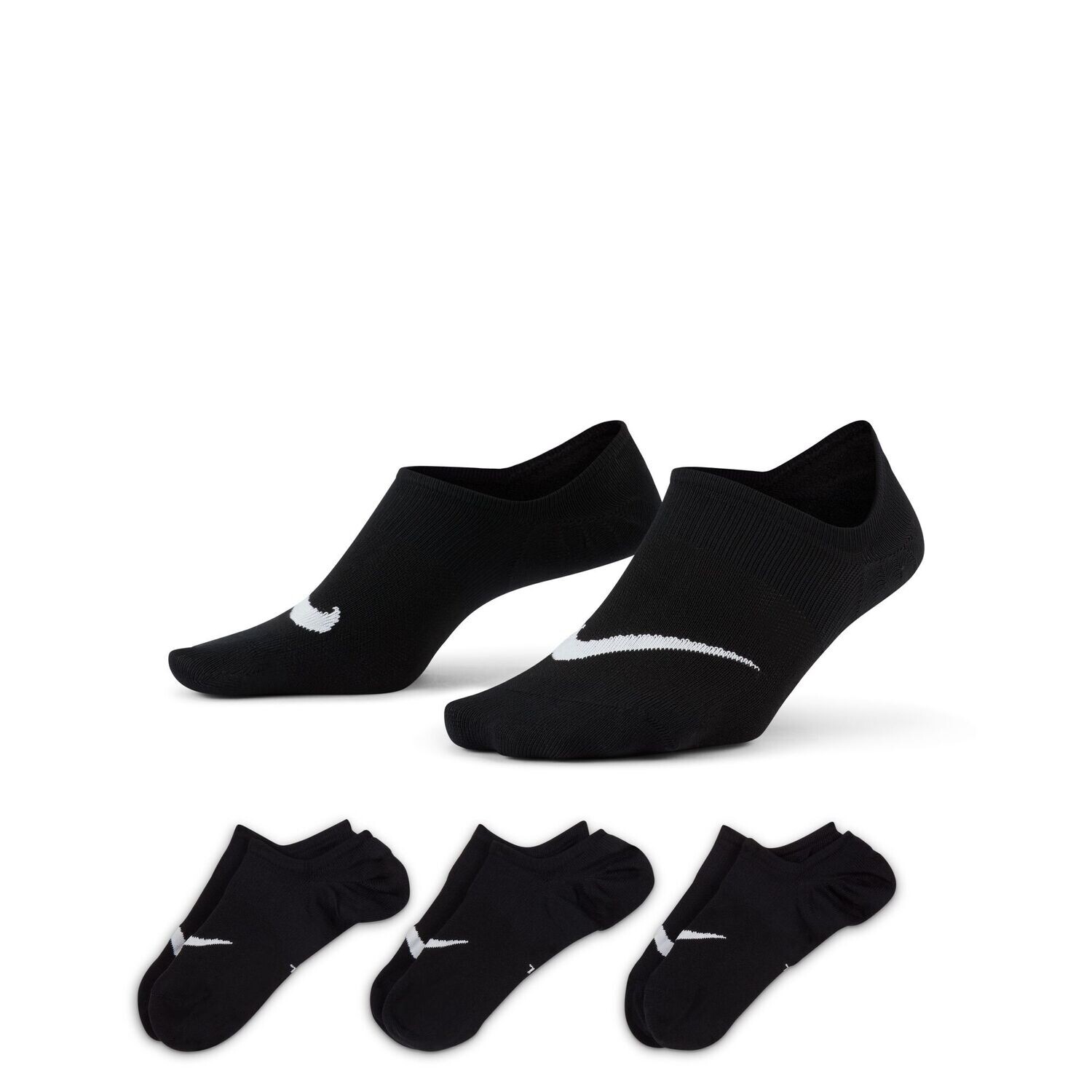 NIKE WOMEN EVERYDAY PLUS LTWT FOOTIE SOCK 3PR SX5277-011 