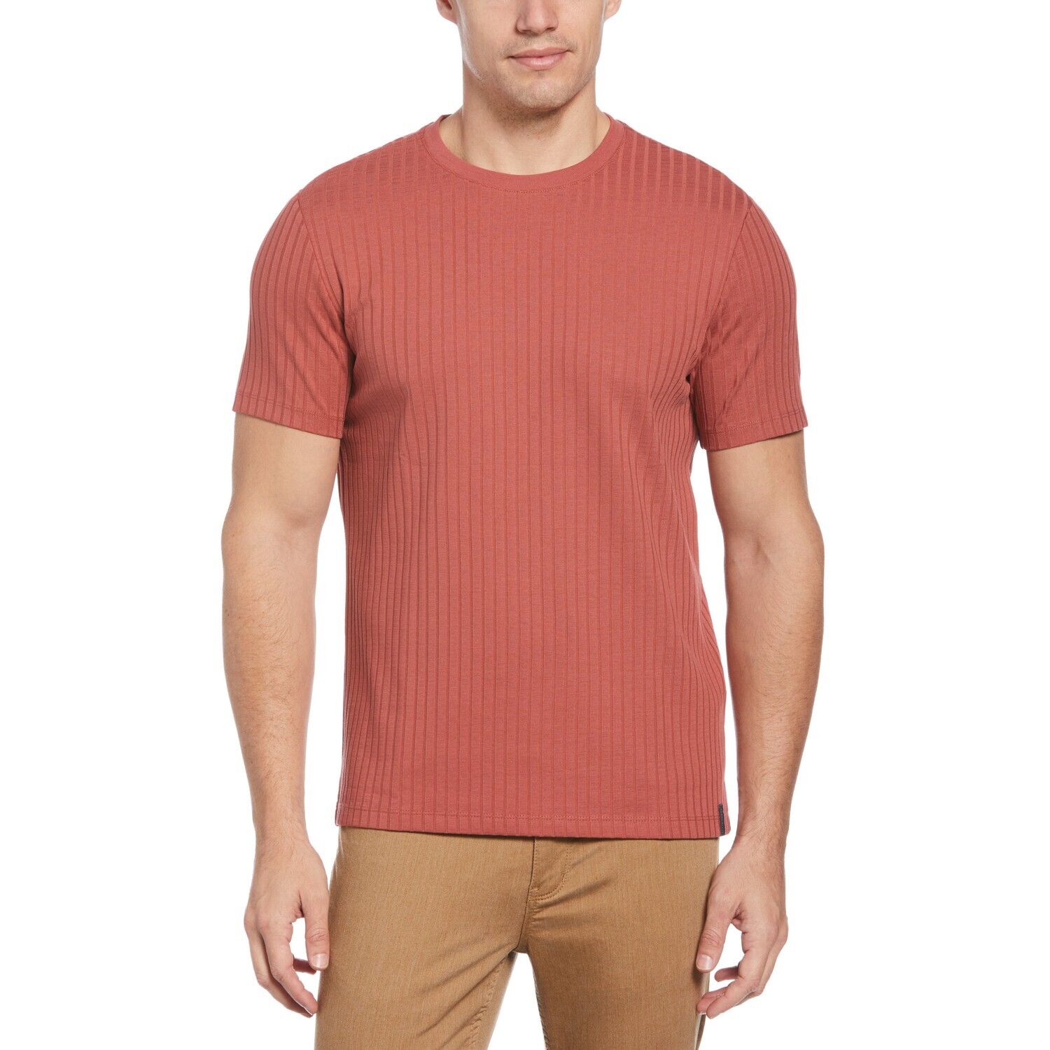 PERRY ELLIS MEN KNITTED RIB CREW-NECK T-SHIRT 4GSK7113-631