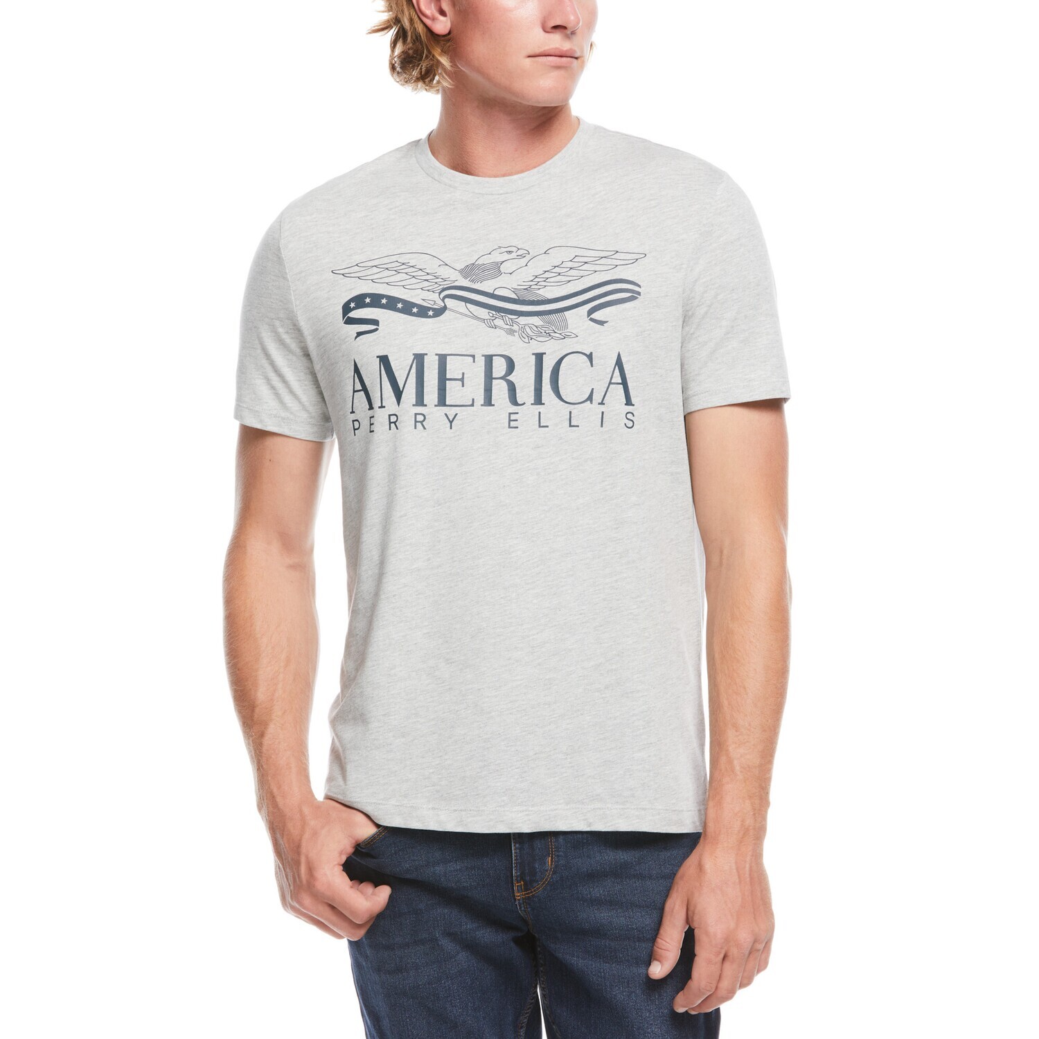 PERRY ELLIS MEN KNITTED PRINTED T-SHIRT EHSK7001-092